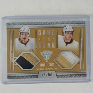 Bobby Ryan/Cam Fowler Dual Prime Game Worn Gear Patch Cards #16/50